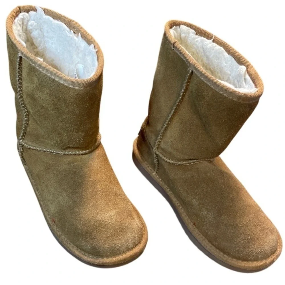 Koolaburra by UGG Girls Tan‎ Leather Suede Mid Calf Boots Girls Size 2